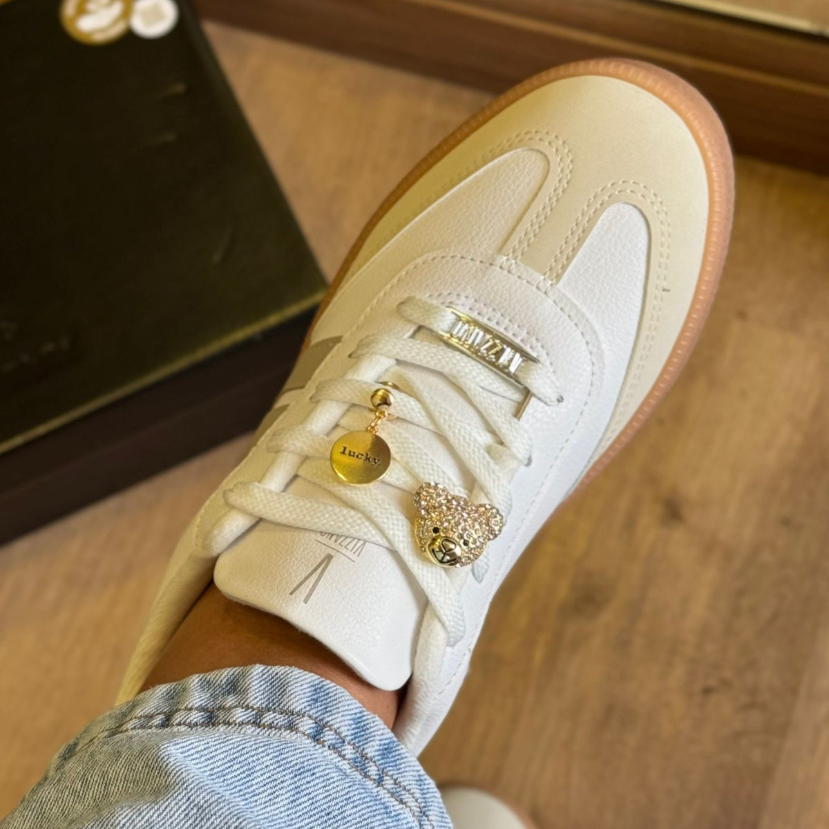 Conjunto de Berloques Ursinho Lucky com Strass