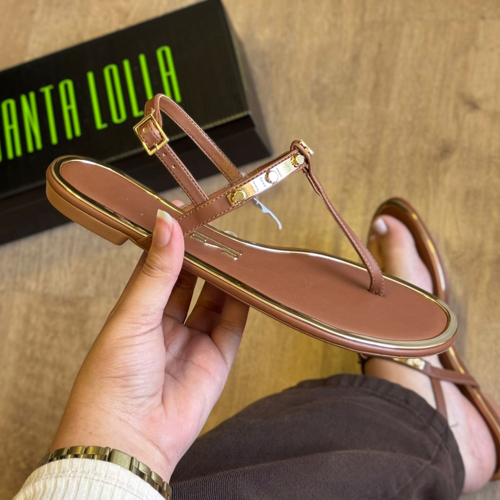 Rasteira Santa Lolla Corrente Dourada 0059.0F5E