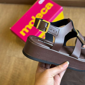 Sandália Moleca Napa Tresse Detalhe Dourado 5553.103