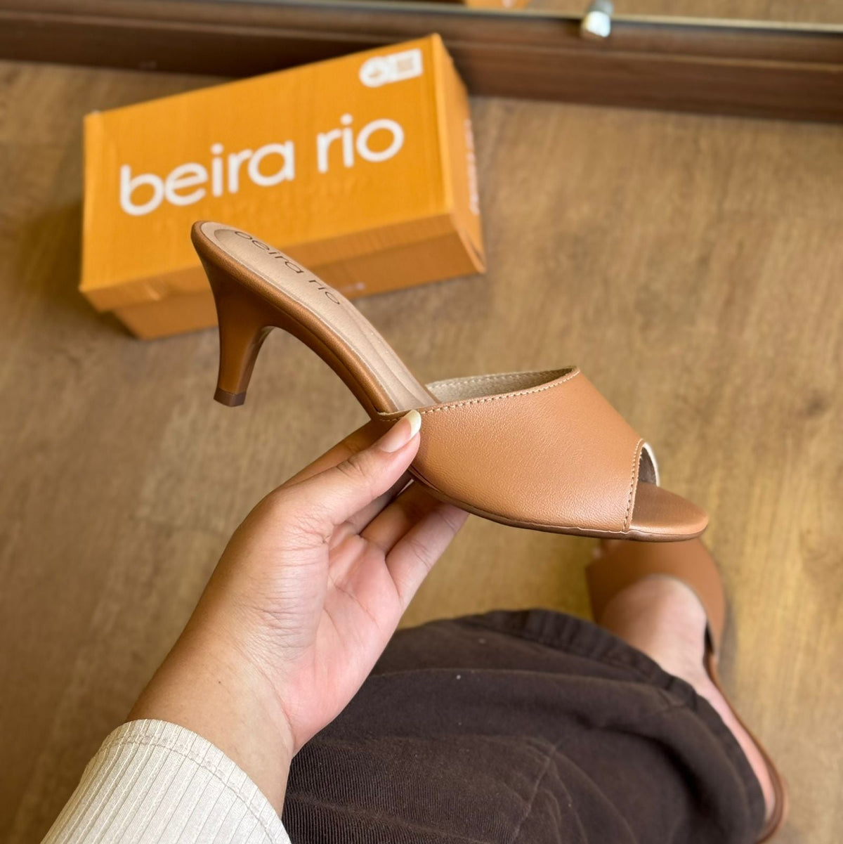 Sandália Mule Beira Rio Salto Fino Baixo 8308.1438