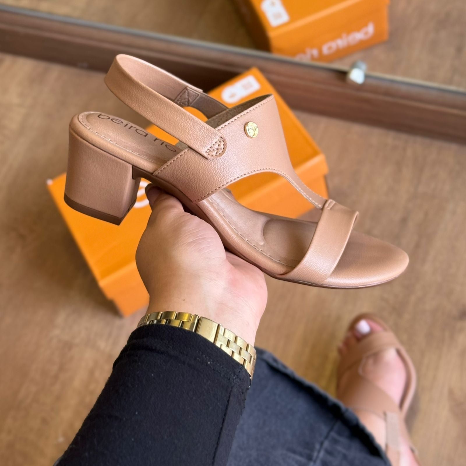 Sandália Beira Rio Salto Bloco 8246.1211