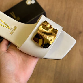 Sandália Vizzano Rasteira Detalhe Dourado 6553.100