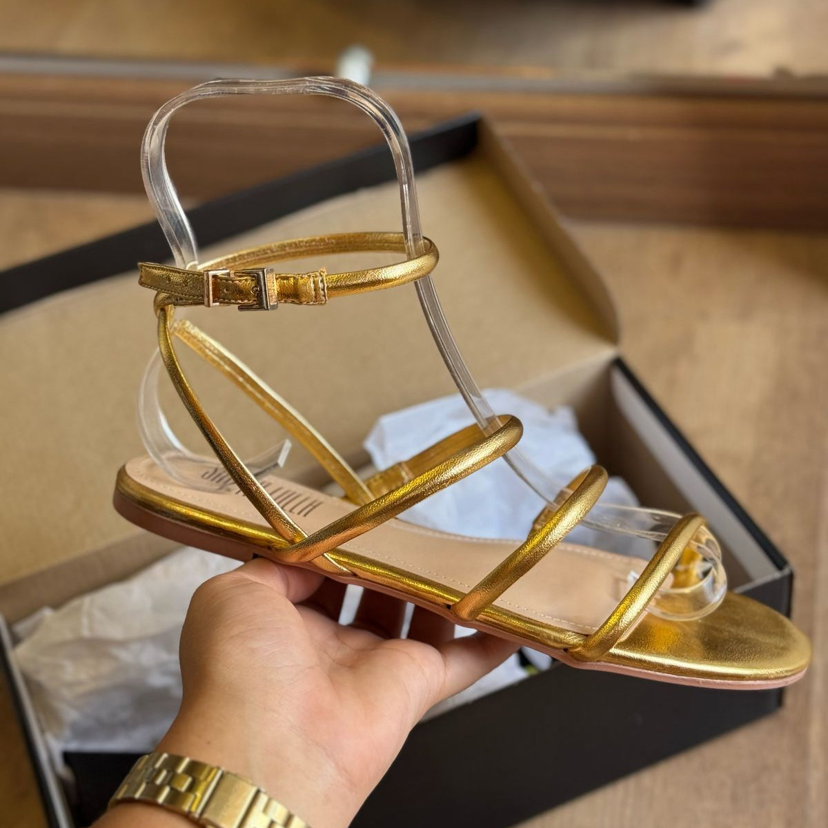 Sandália Santa Lolla Rasteira Tiras Finas 086C.4C78.0A14