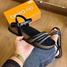 Sandália Beira Rio Tiras de Strass 8523.118