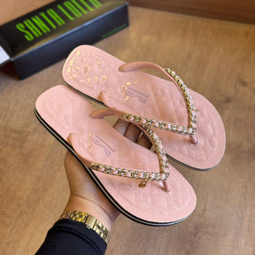 Sandália Santa Lolla Flip Flop Corrente Dourada 0106.0D67