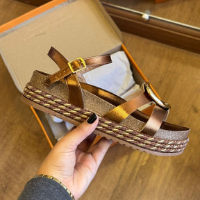 Sandália Papete Beira Rio Circulo Dourado 8546.207