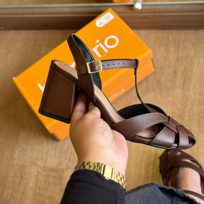 Sandália Beira Rio Salto Bloco Tiras Entrelaçadas 8436.242