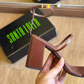 Sandália Santa Lolla Couro Confort Salto Bloco 046A.2BCD.033B