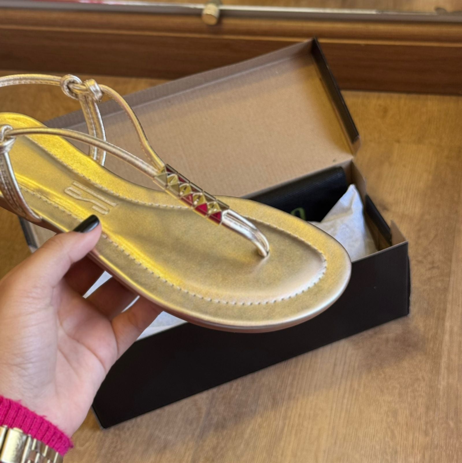 Rasteira Santa Lolla Spikes Metalizada 07D2.481B.0339