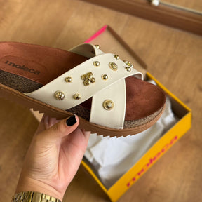 Sandália Papete Moleca em X Pedrarias 5500.112