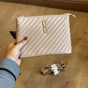 Bolsa Carteira Santa Lolla Matelassê Bege com Corrente 0470.547F