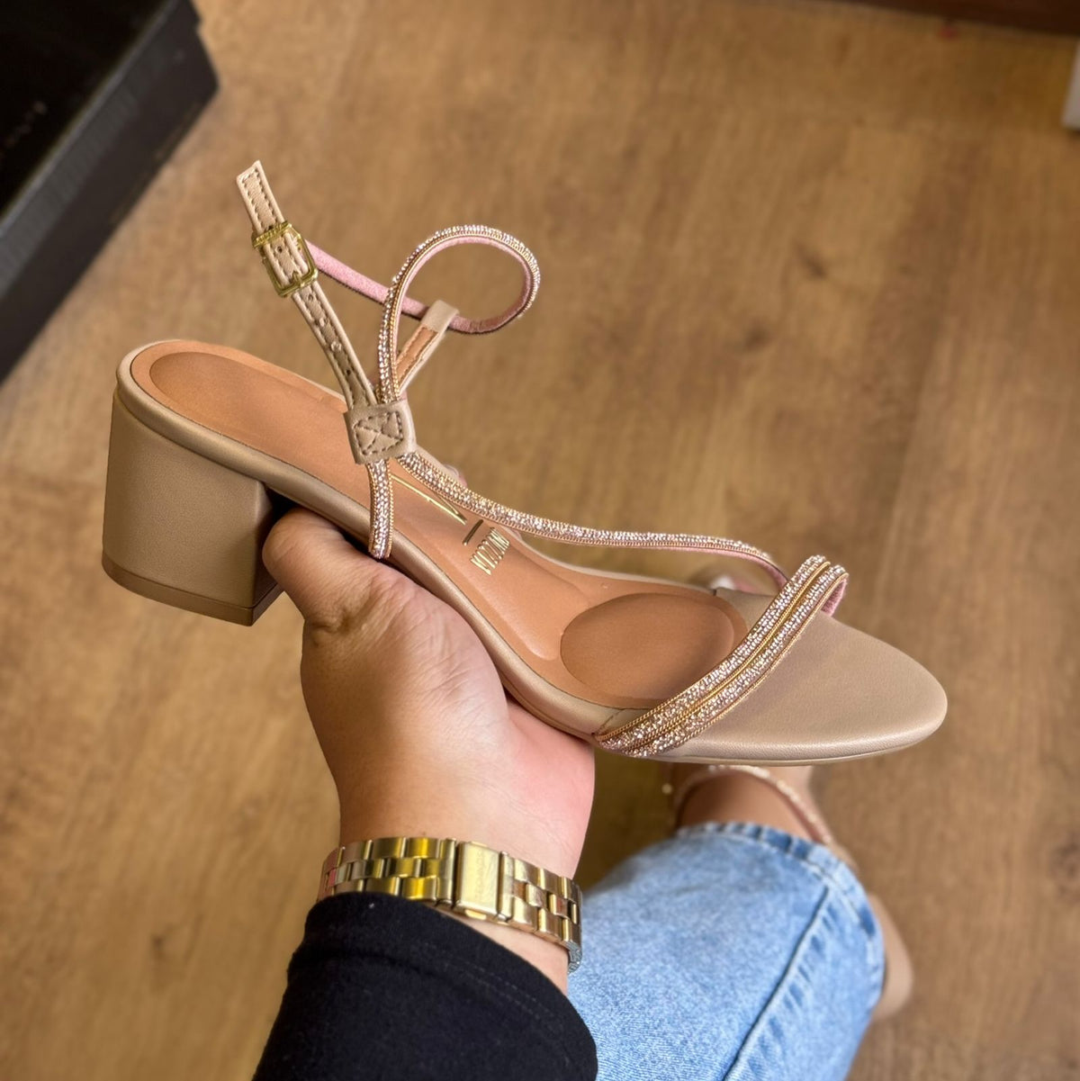 Salto Vizzano Bloco Tiras com Strass 6291.1175.28193