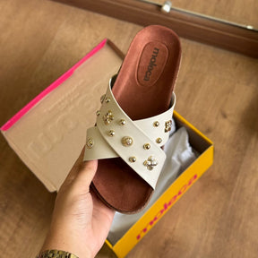 Sandália Papete Moleca em X Pedrarias 5500.112