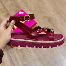 Sandália Moleca Tratorada Detalhe Dourado 5504.213