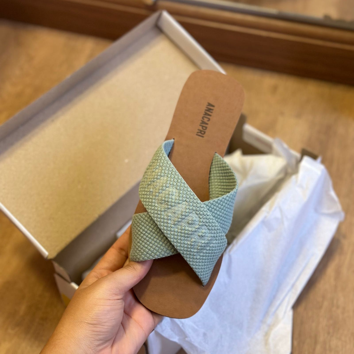 Sandália Ana Capri Salto Rasteiro Tecido C30244008