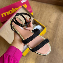 Sandália Rasteira Moleca Entrelaçada 5435.546