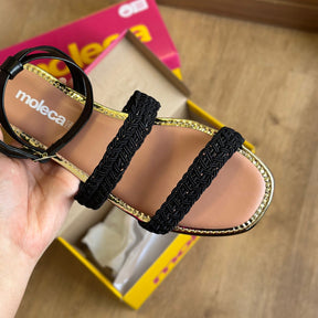 Sandália Rasteira Moleca Entrelaçada 5435.546