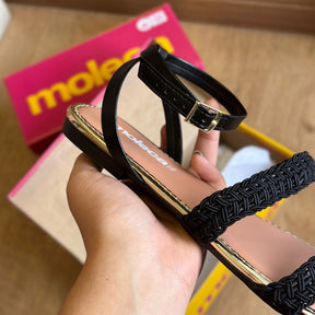 Sandália Rasteira Moleca Entrelaçada 5435.546