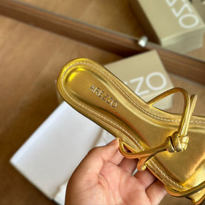 Rasteira Arezzo Bico Redondo Tiras Nós A044850666