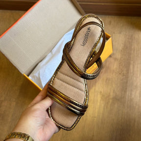 Sandália Mississipi Rasteira Metalizada MC322