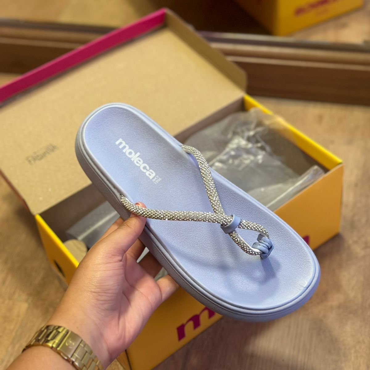 Sandália Moleca Tiras Brilhantes 5499.104