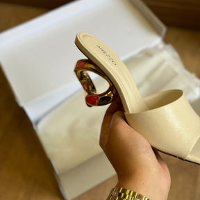 Mule Arezzo Couro Salto Geométrico A130780002