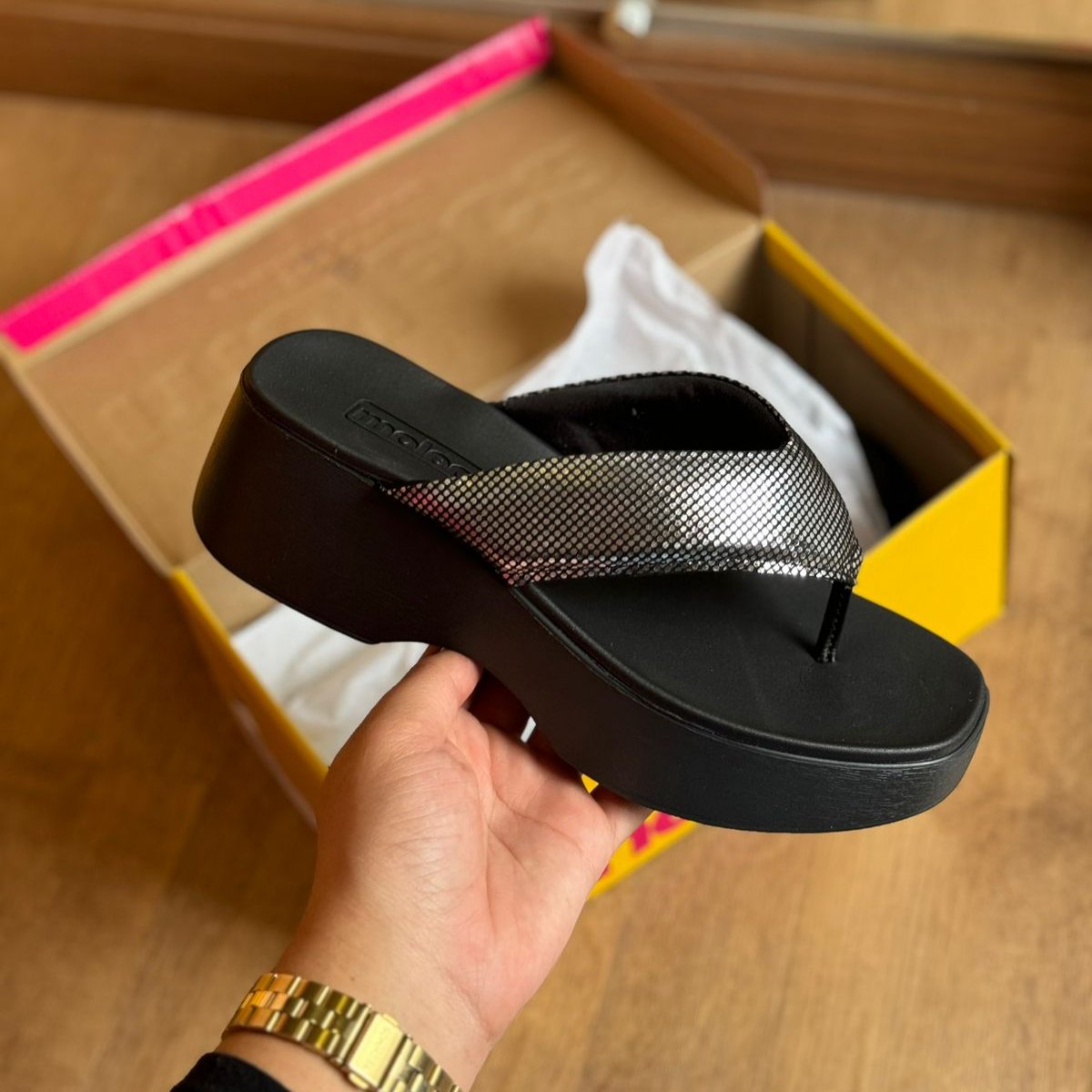 Sandália Papete Moleca Anabela 5503.105