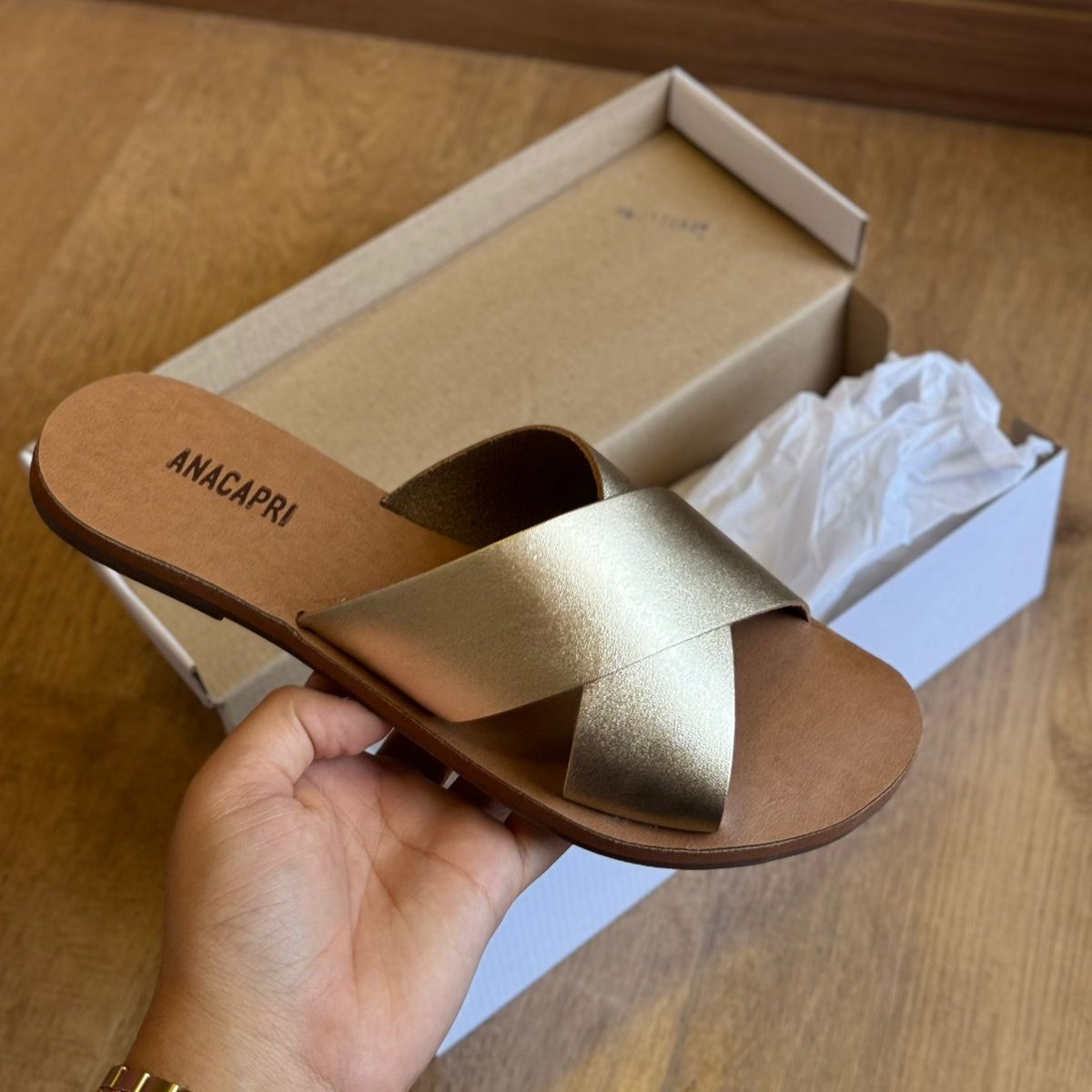 Rasteira Ana Capri Tiras Cruzadas C300140004