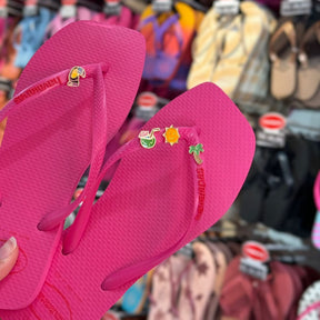 Havaianas Slim Square Logo Pop Up - Pin Tucano, Coqueiro, Sol  e Água de Coco