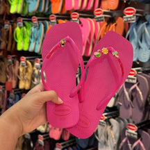 Havaianas Slim Square Logo Pop Up - Pin Tucano, Coqueiro, Sol  e Água de Coco