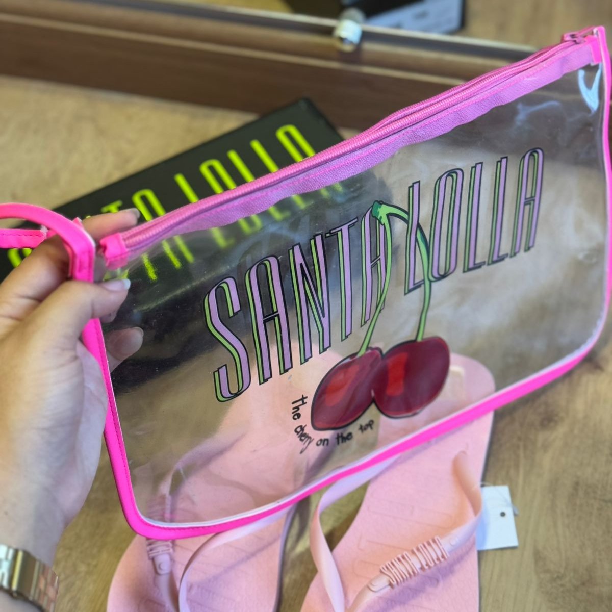 Chinelo Santa Lolla Flip Flop Borracha E Necessaire Transparente 0342.4C50.0016