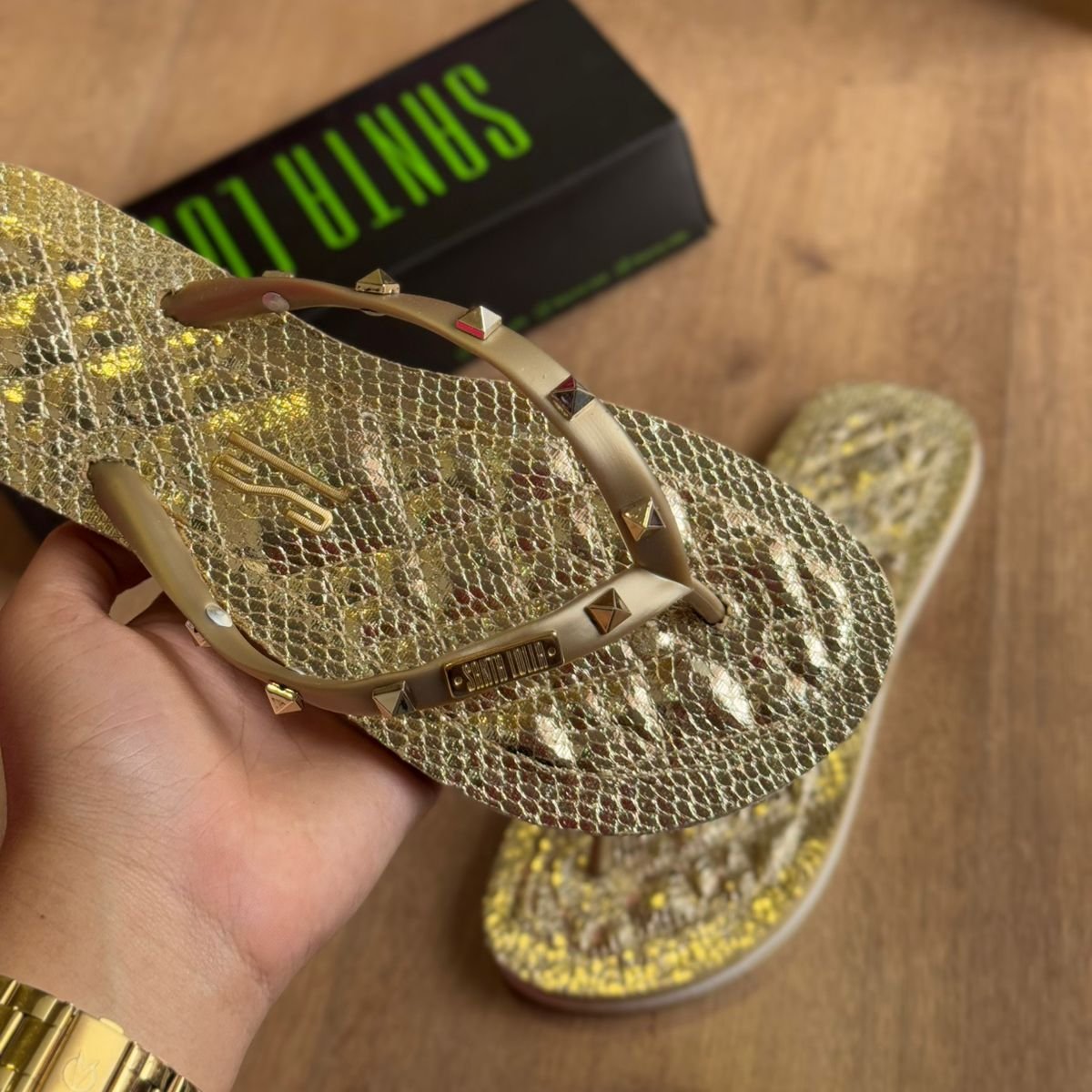 Chinelo Santa Lolla Flip Flop Metalizada 0106.29D5.014F