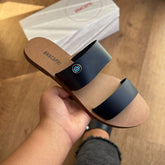 Sandália Ana Capri Rasteira Tira Dupla Couro C300140415