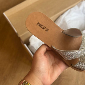 Rasteira Ana Capri Tira Entrelaçada Glitter C300140231