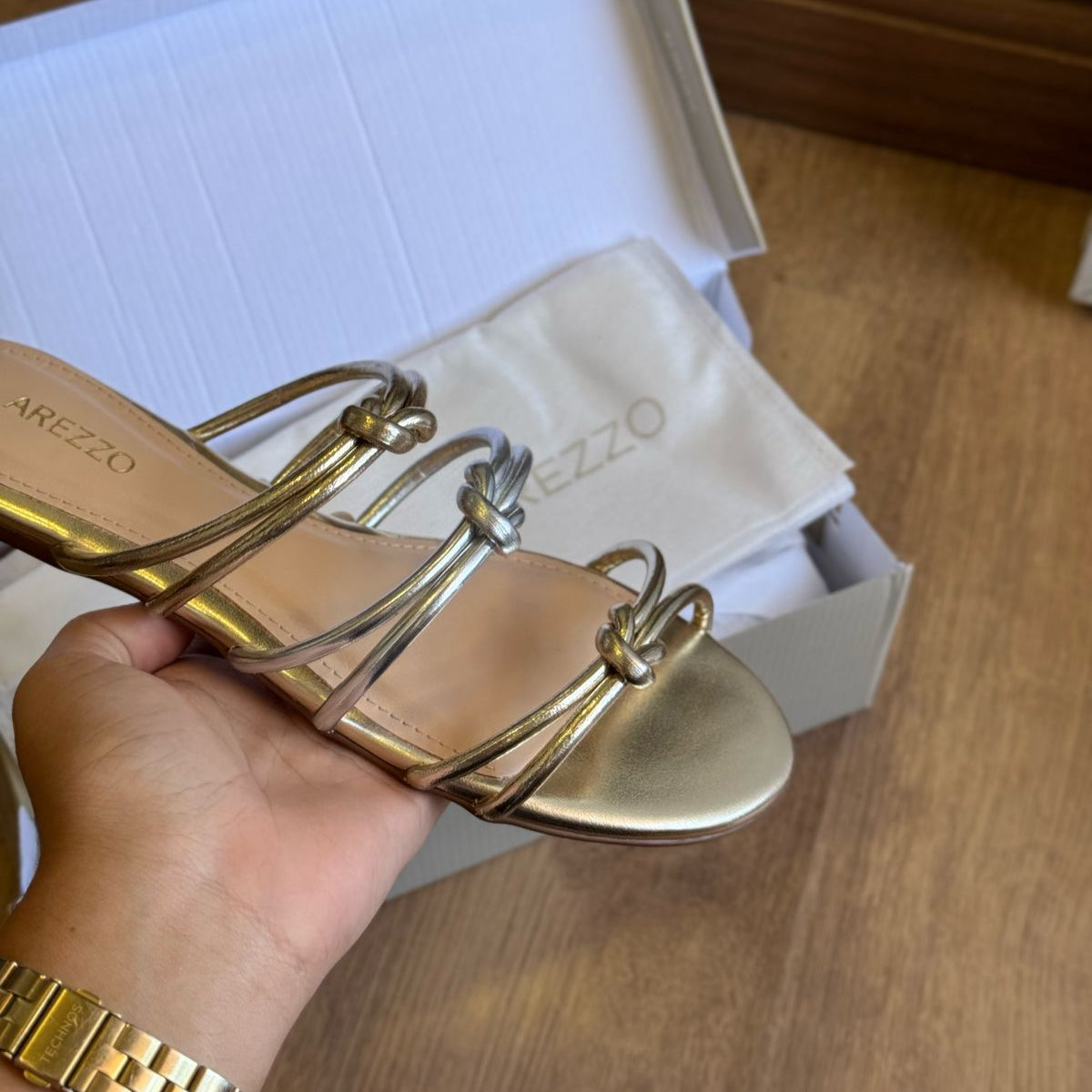 Rasteira Arezzo Tiras Duplas Nós A044854169