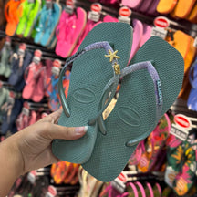 Havaianas Slim Square Glitter + Pin Estrela e Tartaruga (GRÁTIS)