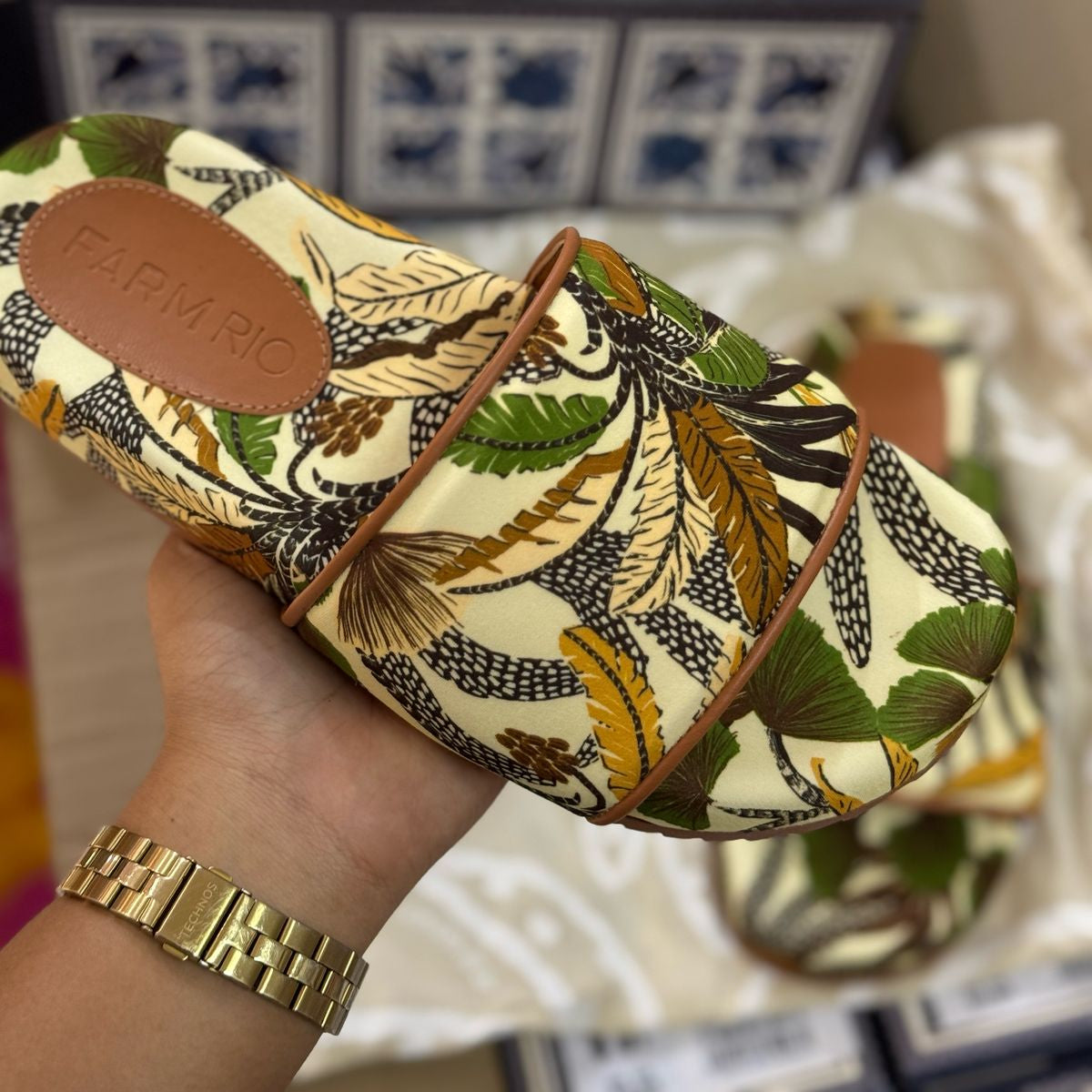 Chinelo Slide Farm Rio Praiana Print J100020001