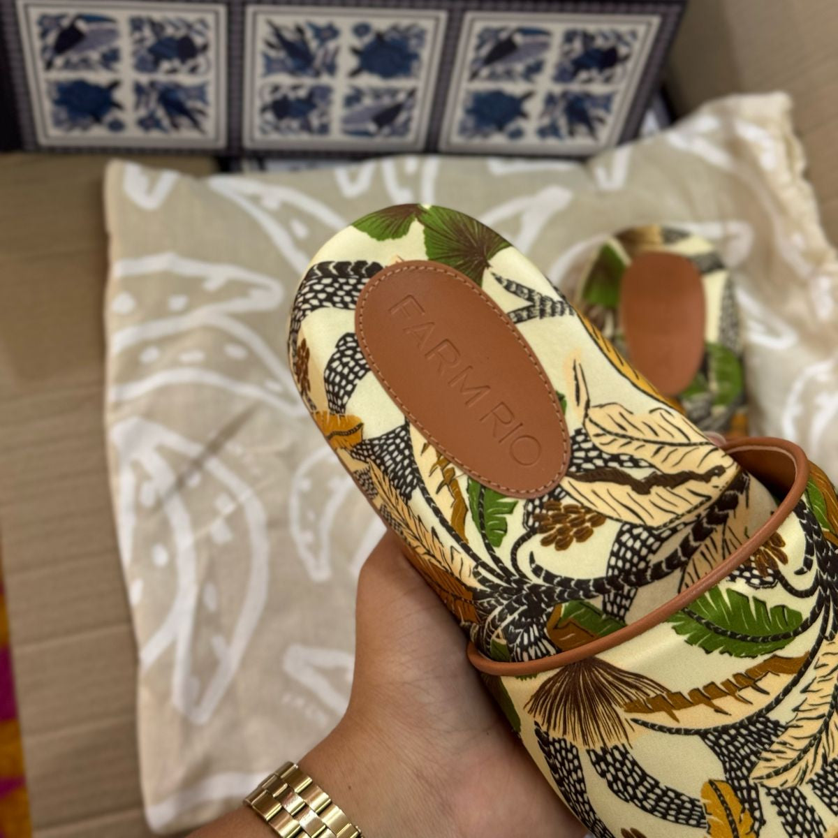 Chinelo Slide Farm Rio Praiana Print J100020001