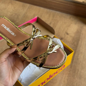 Sandália Rasteira Moleca Flat com Detalhe de Laço 5435.548