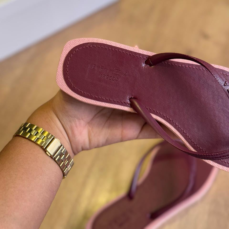 Chinelo de Dedo Arezzo Square Bicolor Brizza Z190270026