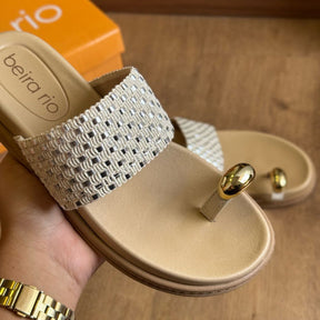 Sandália Beira Rio Slide Crochê 8513.115
