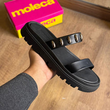 Sandália Moleca Detalhe de Pontinhos Dourados 5504.112