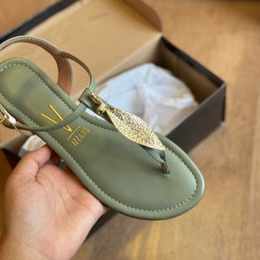 Rasteira Vizzano Detalhe Dourado de Folha 6371.374