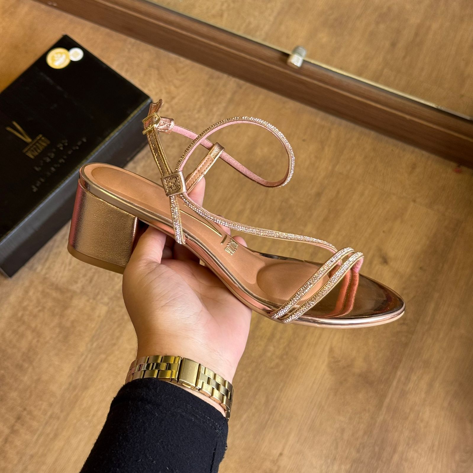 Salto Vizzano Bloco Tiras com Strass 6291.1175.28193