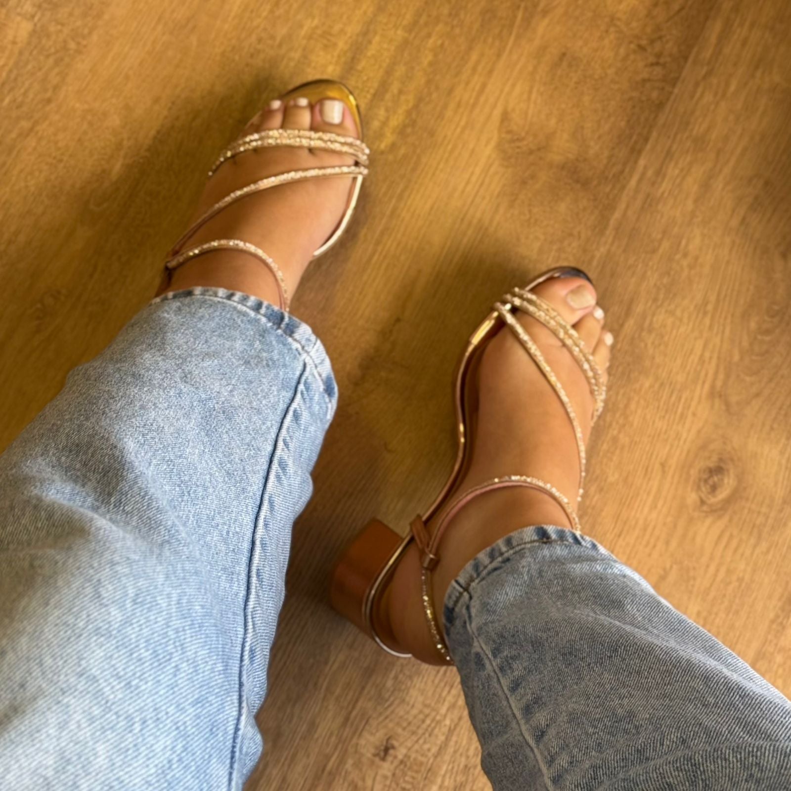 Salto Vizzano Bloco Tiras com Strass 6291.1175.28193