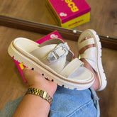 Sandália Moleca Tratorado Detalhe Prata 5504.216