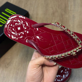 Sandália Santa Lolla Flip Flop Corrente Dourada 0106.0D67