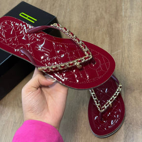 Sandália Santa Lolla Flip Flop Corrente Dourada 0106.0D67