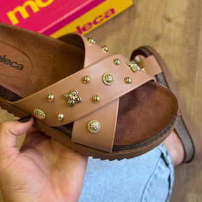 Sandália Papete Moleca em X Pedrarias 5500.112