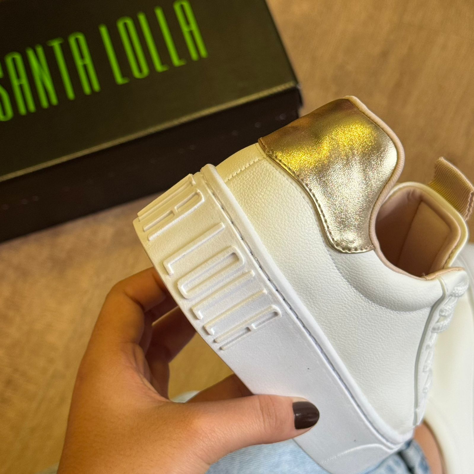 Tênis Santa Lolla Flatform Lolla Sport Com Detalhes Em Verde 038F.292E